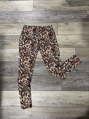Bobbie Brooks Leopard Print Leggings - Brown, Black & Cream